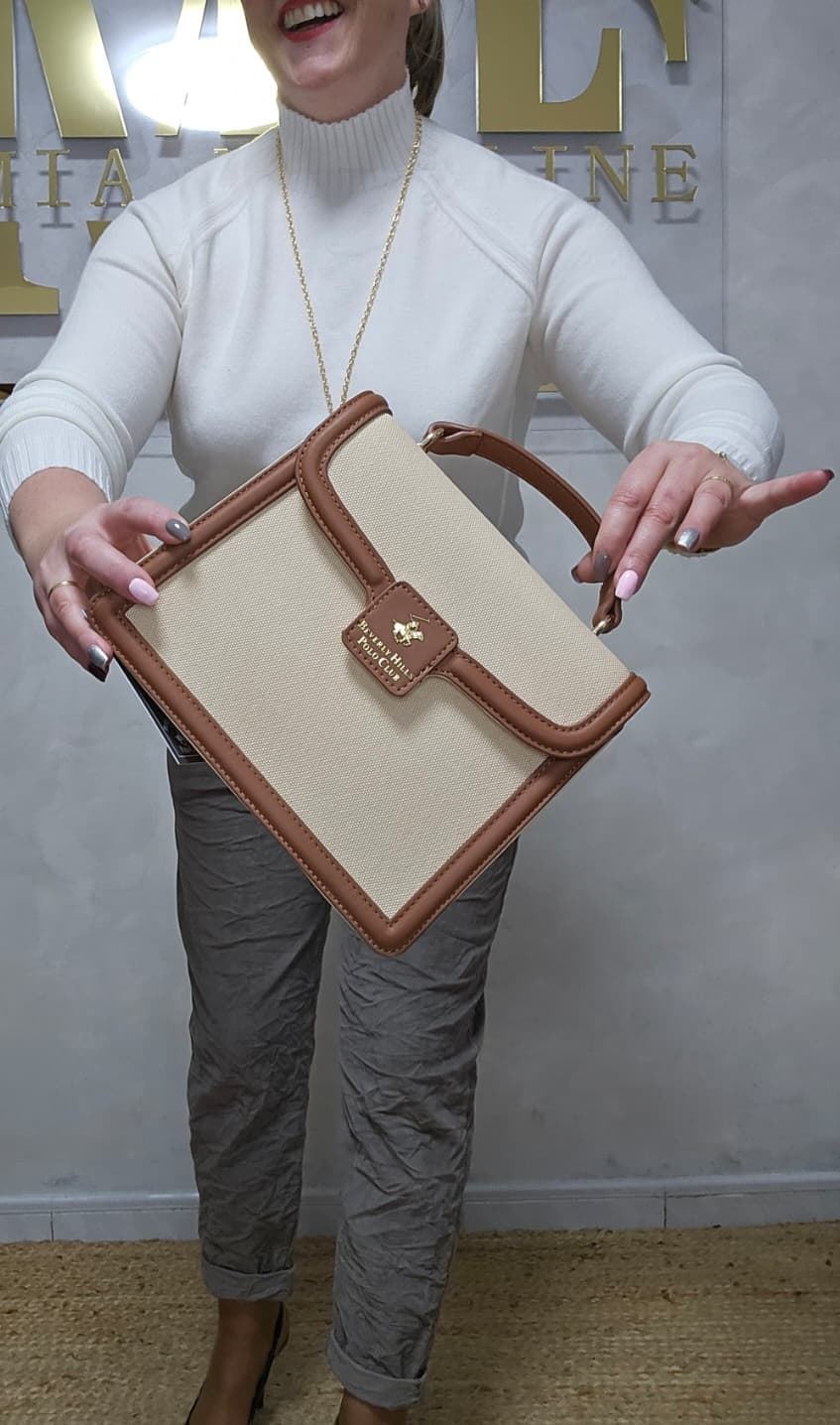Bolso Polo Club Beige Y Marrón - Imagen 1