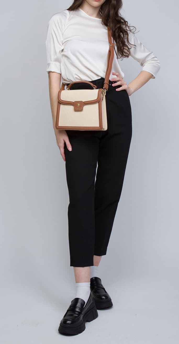 Bolso Polo Club Beige Y Marrón - Imagen 3