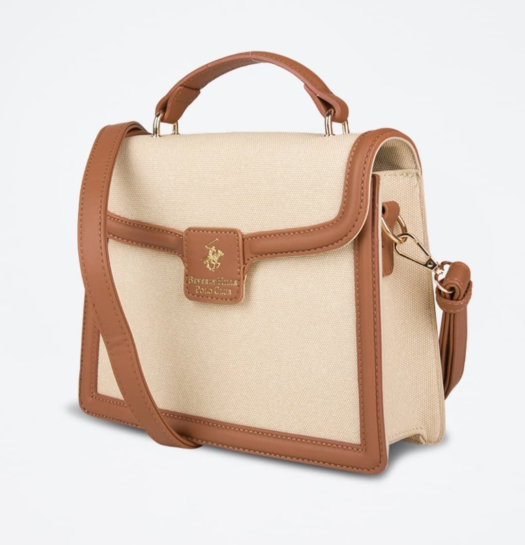 Bolso Polo Club Beige Y Marrón - Imagen 4