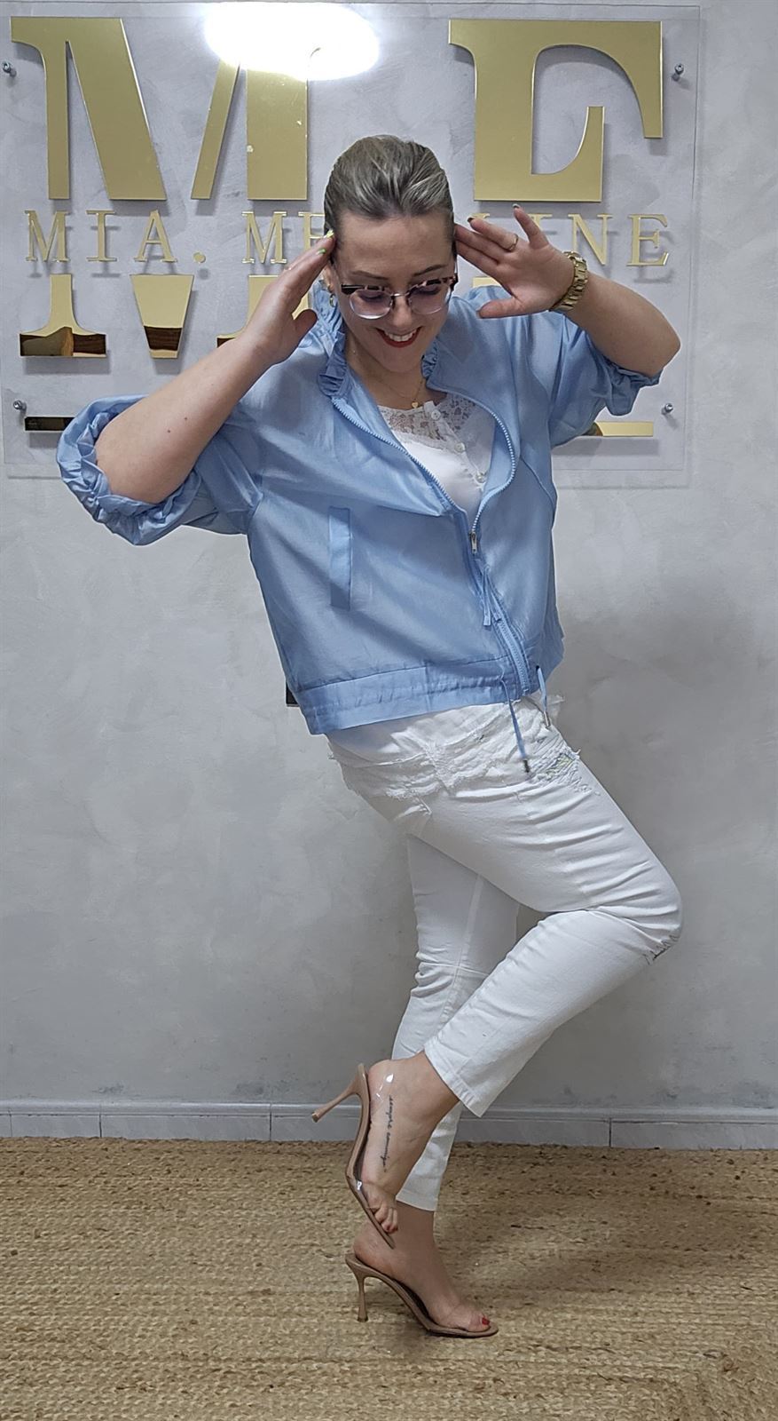 Bomber Tencel Azul Cielo - Imagen 1