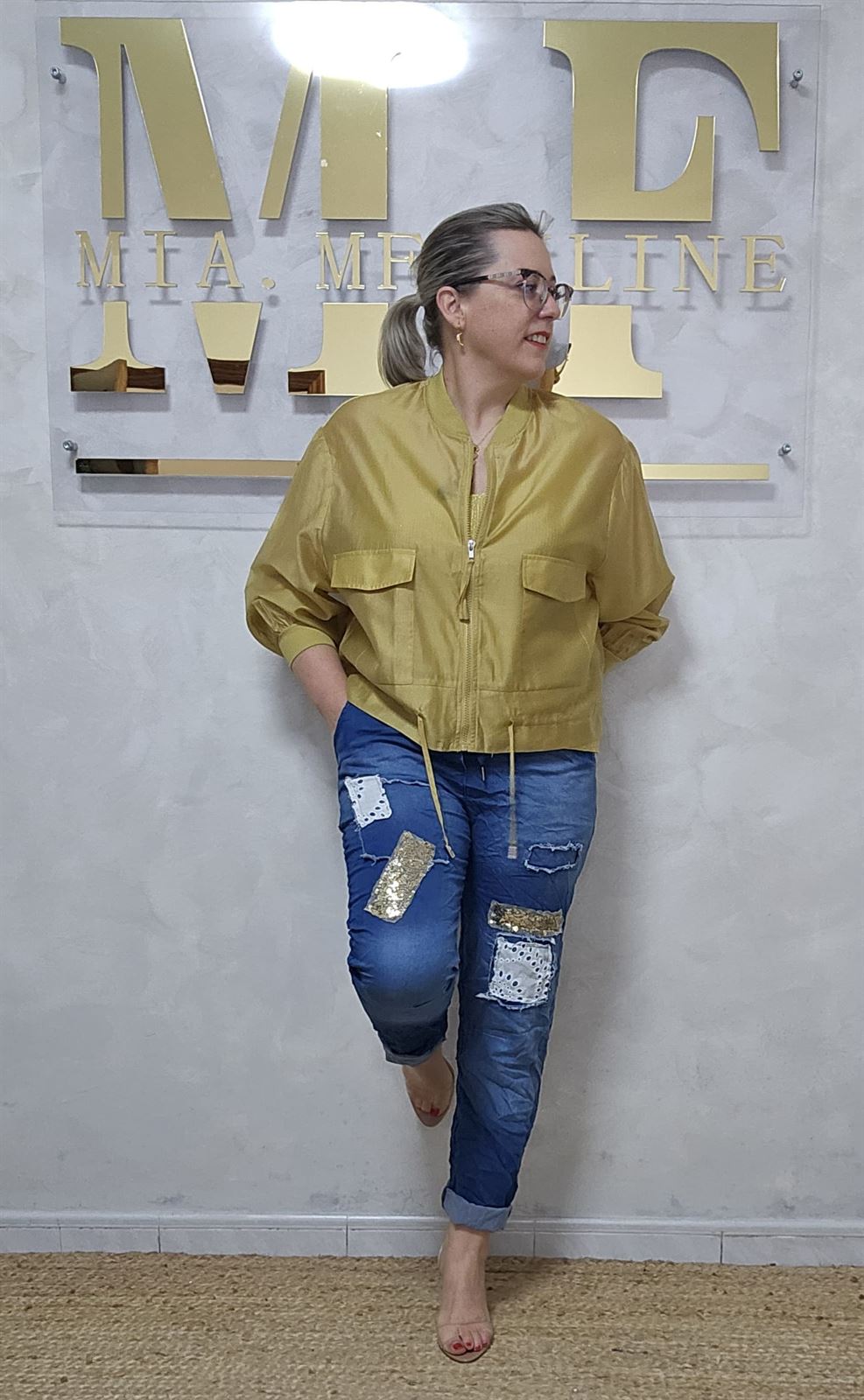 Bomber Tencel Mostaza - Imagen 1