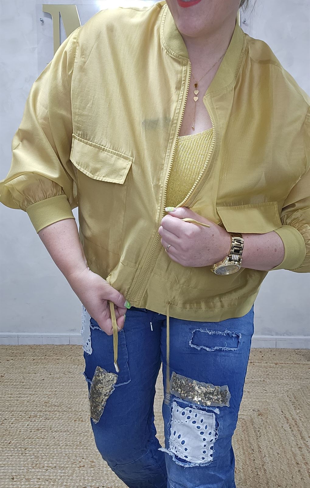 Bomber Tencel Mostaza - Imagen 3