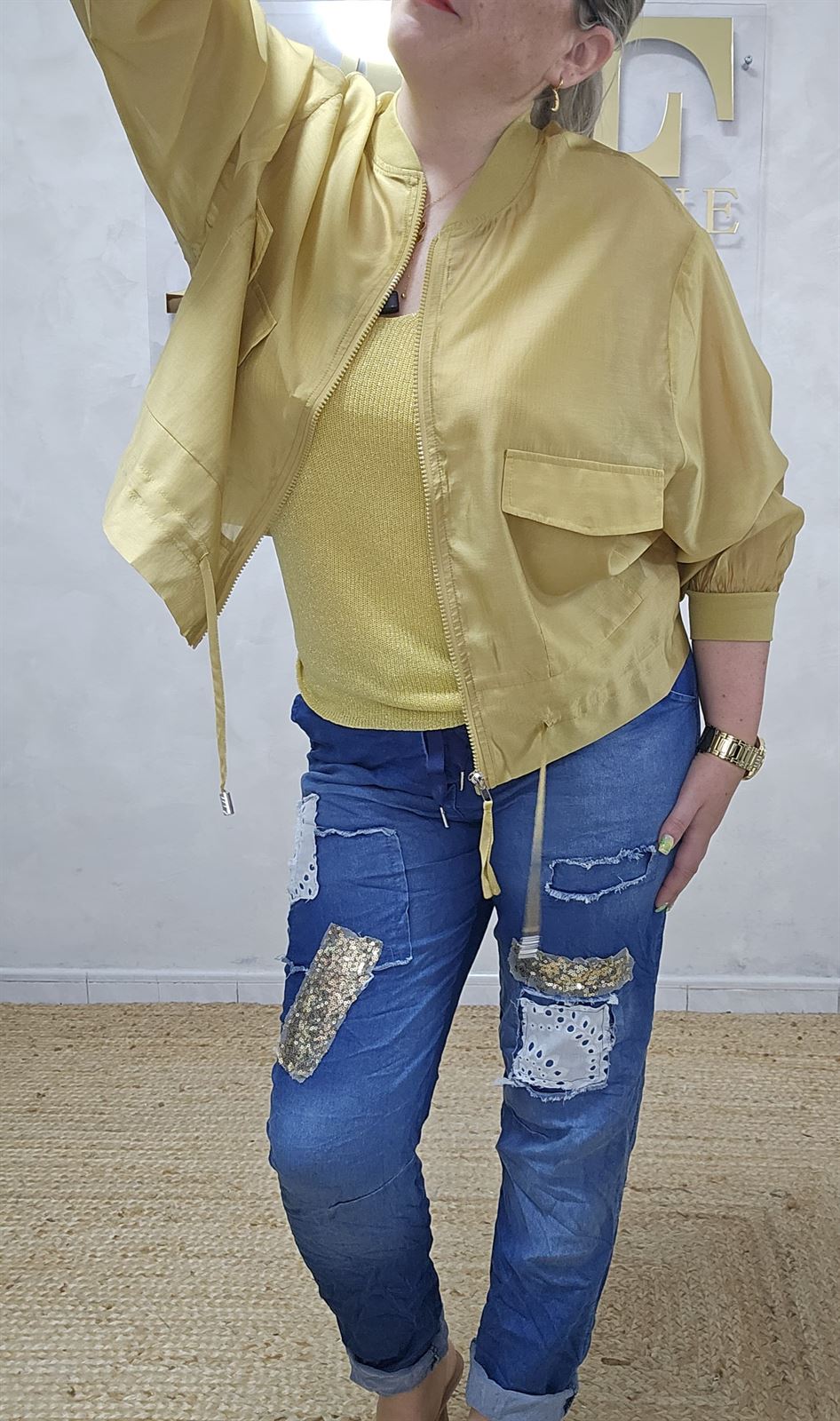 Bomber Tencel Mostaza - Imagen 5
