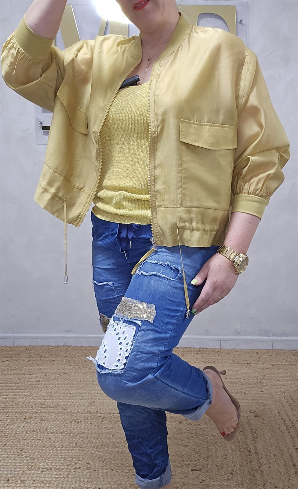 Bomber Tencel Mostaza - Imagen 8