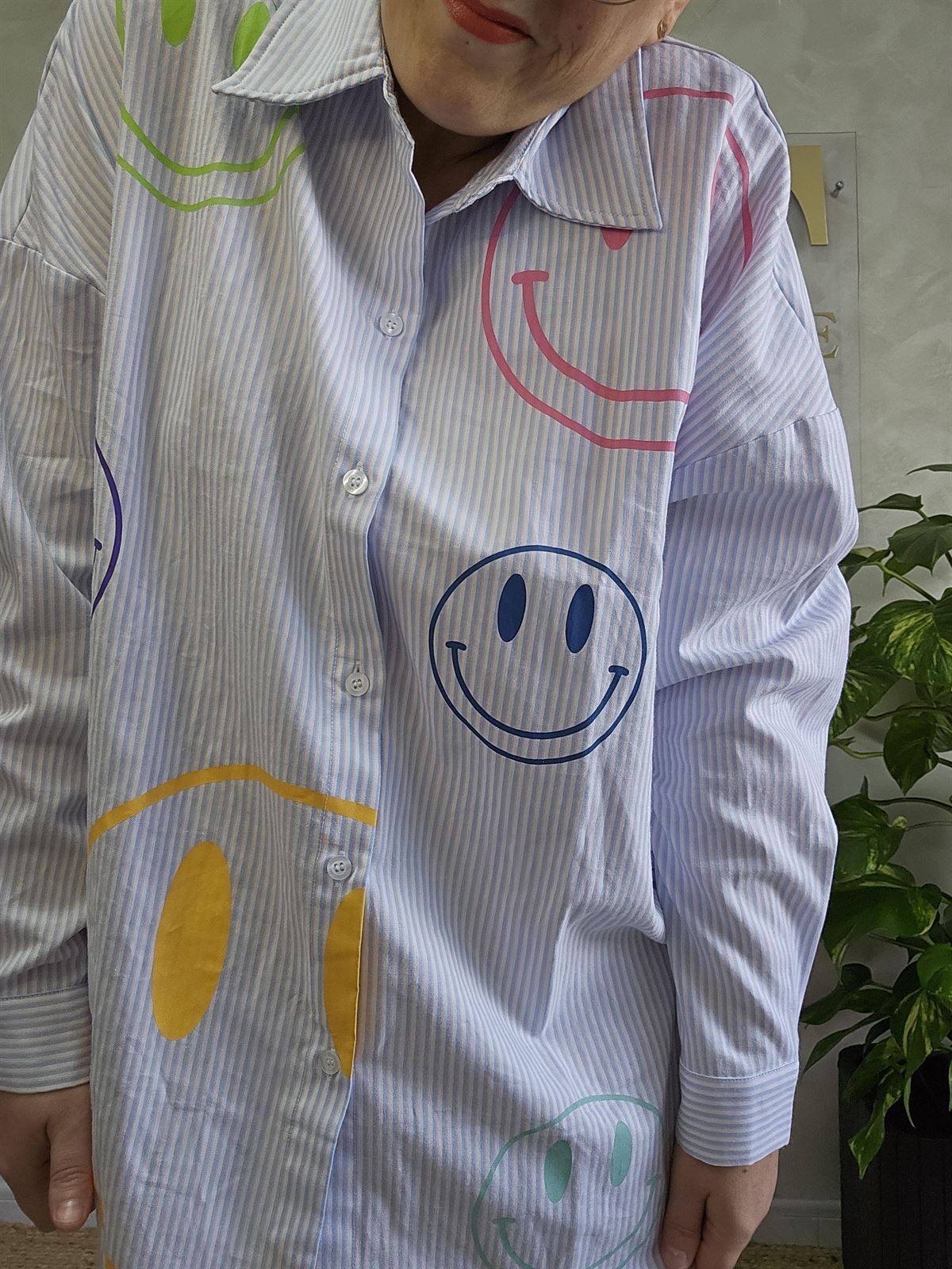 Camisa rayas azules smile - Imagen 2