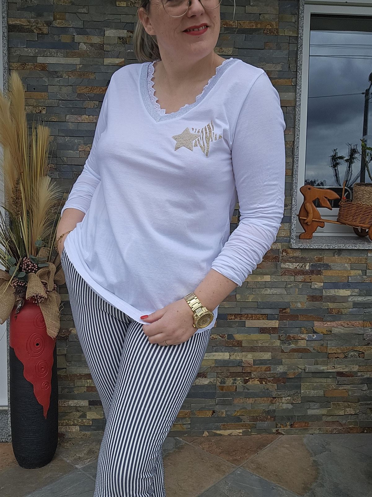 Camiseta Blanca Estrellita - Imagen 2