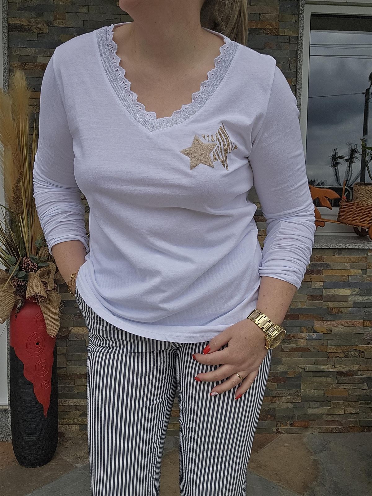 Camiseta Blanca Estrellita - Imagen 6
