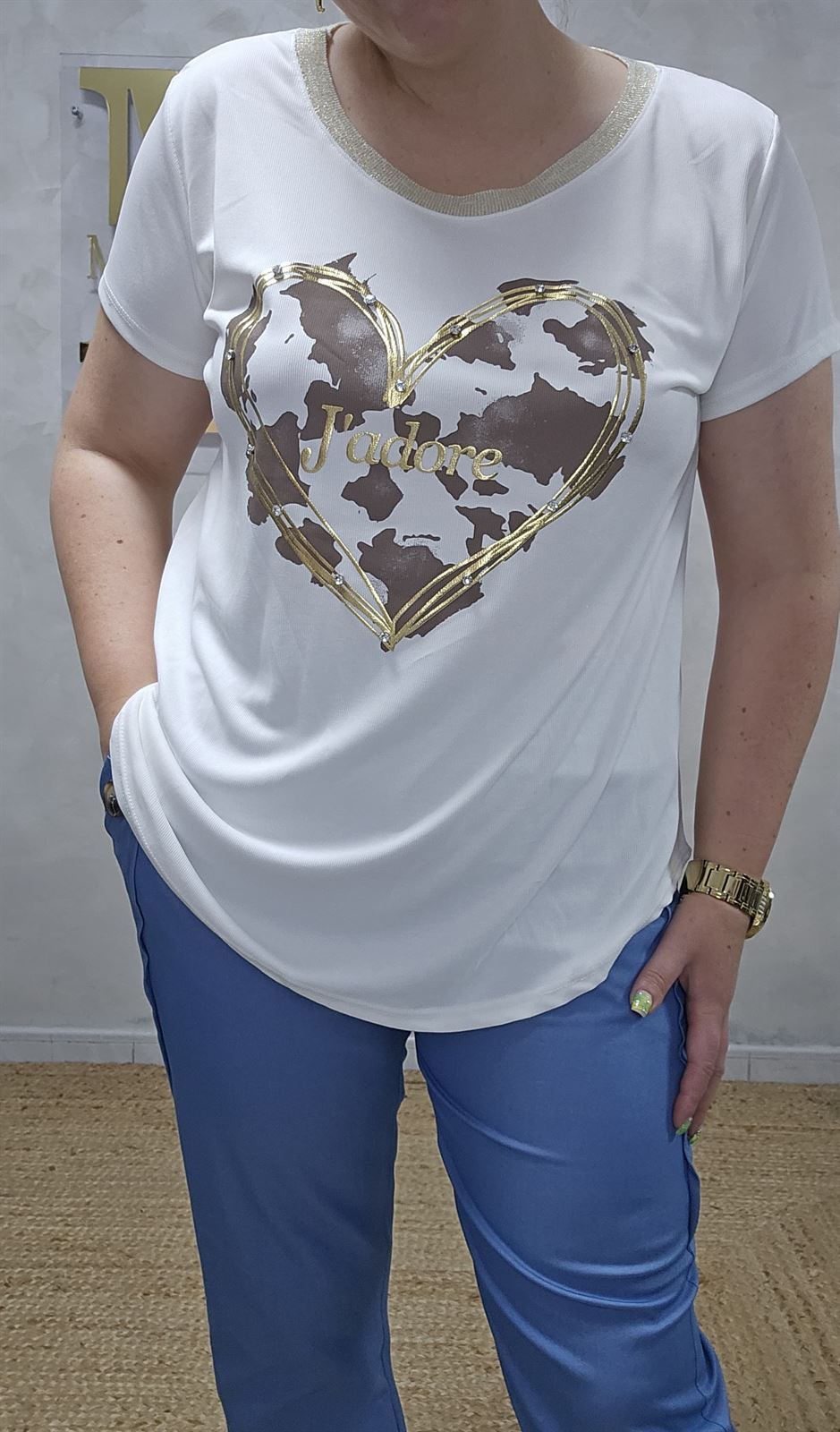 Camiseta Corazón Jadore Cow - Imagen 1