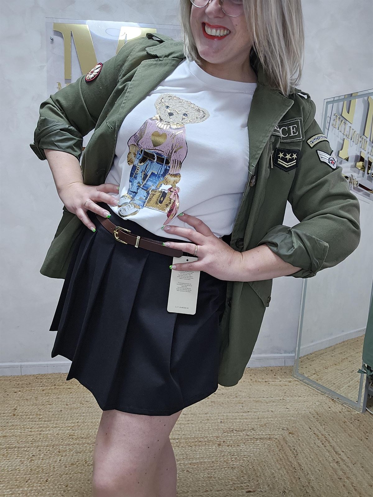 Camiseta Osito con brillo Plata - Imagen 1