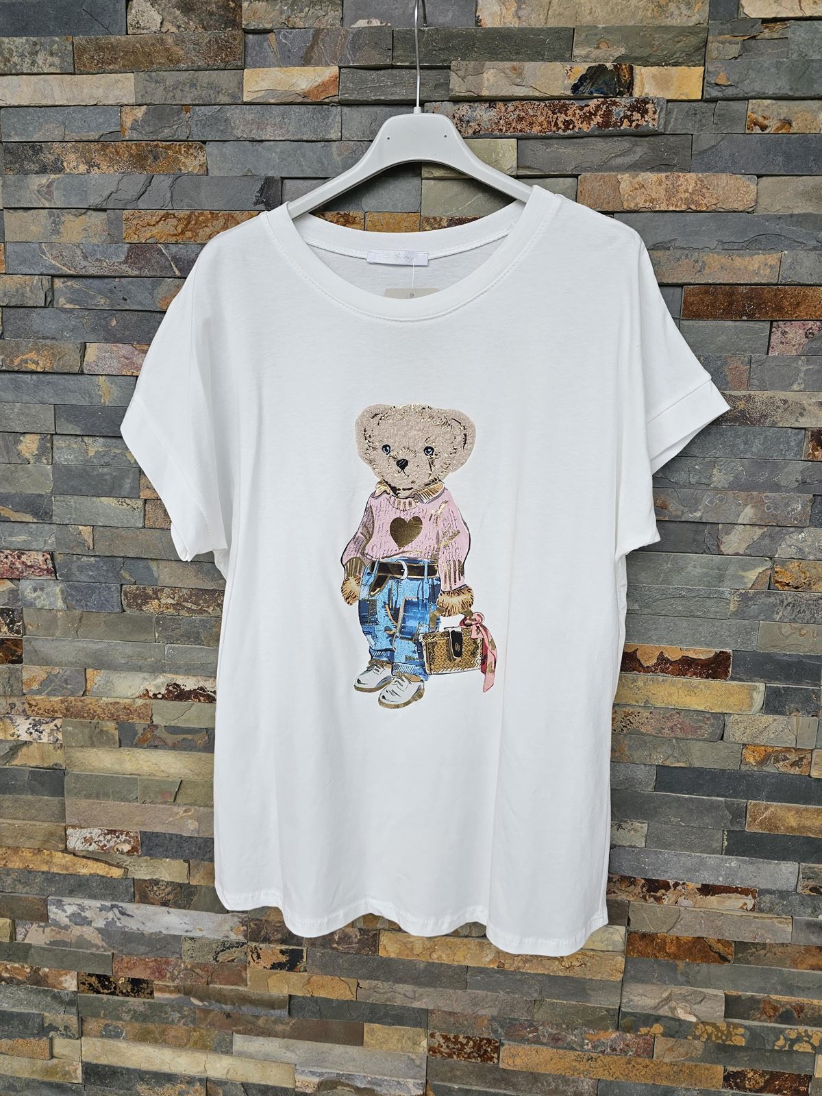 Camiseta Osito con brillo Plata - Imagen 2