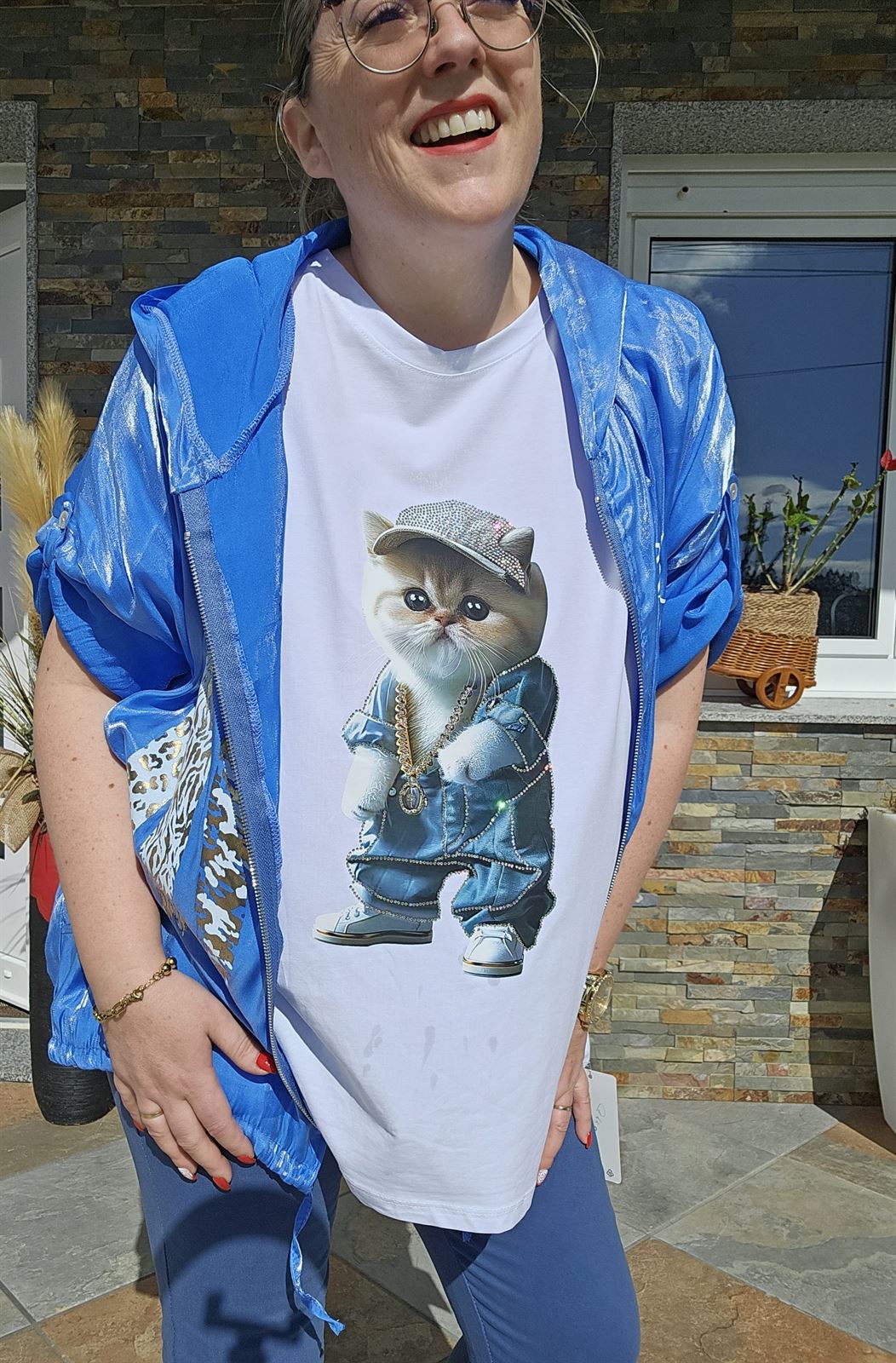 Camiseta Oversize Gatito Molón Brillo - Imagen 2