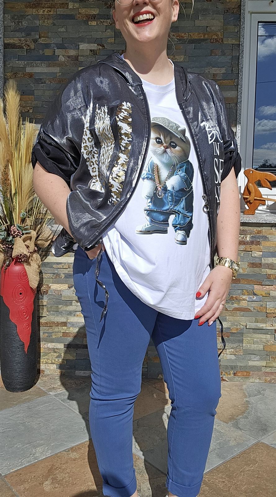 Camiseta Oversize Gatito Molón Brillo - Imagen 4