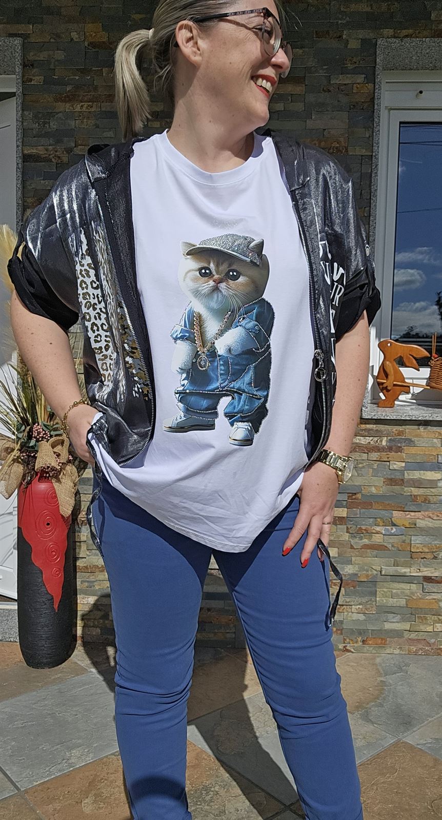 Camiseta Oversize Gatito Molón Brillo - Imagen 5