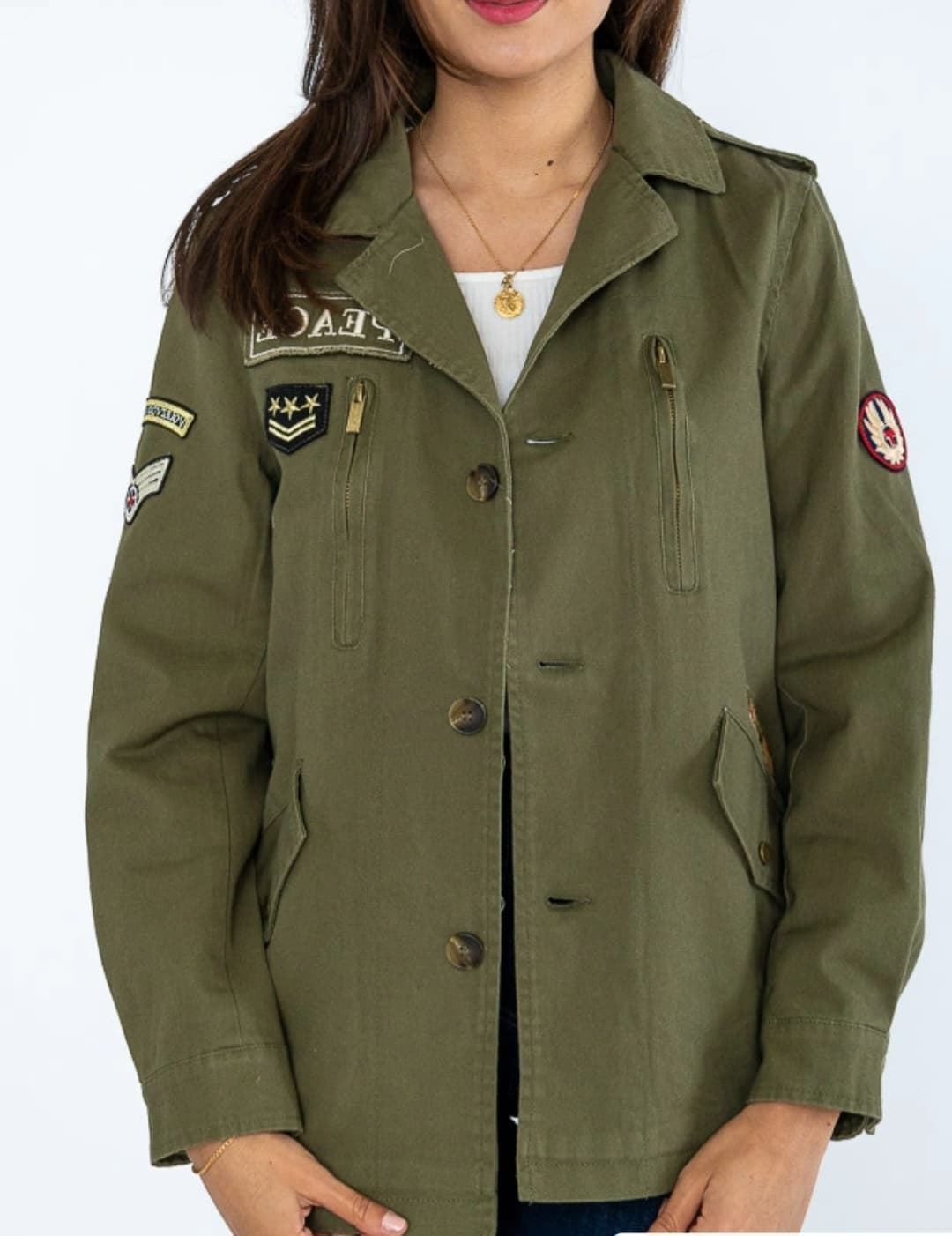 Chaqueta Militar Con Escudo y Placa - Imagen 5