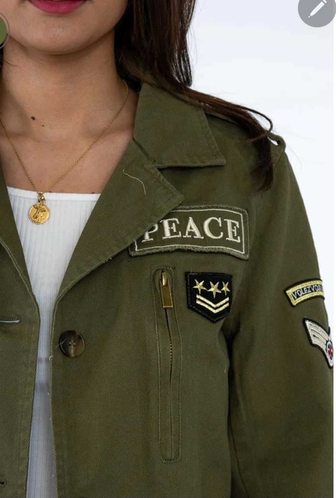 Chaqueta Militar Con Escudo y Placa - Imagen 6