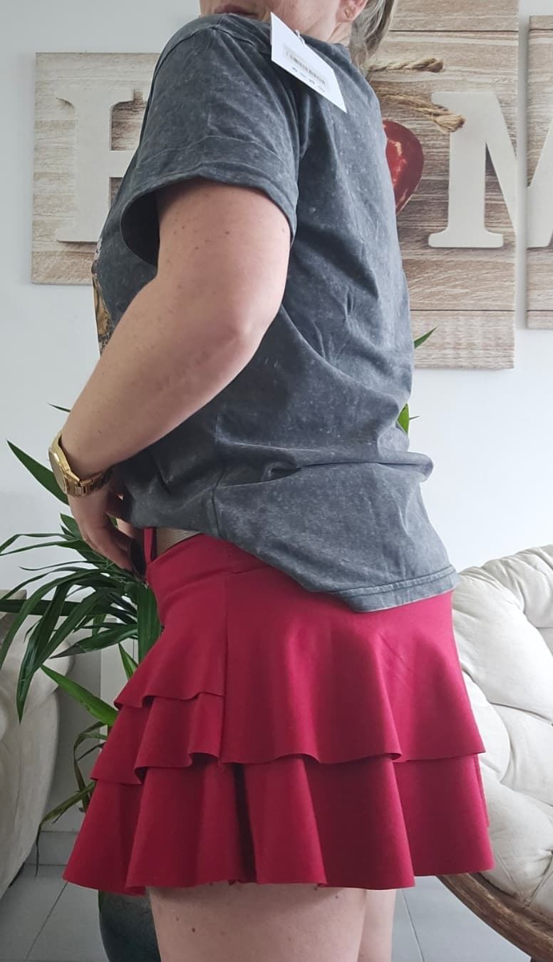 Falda Pantalón Volantes Con Cinturón - Imagen 3