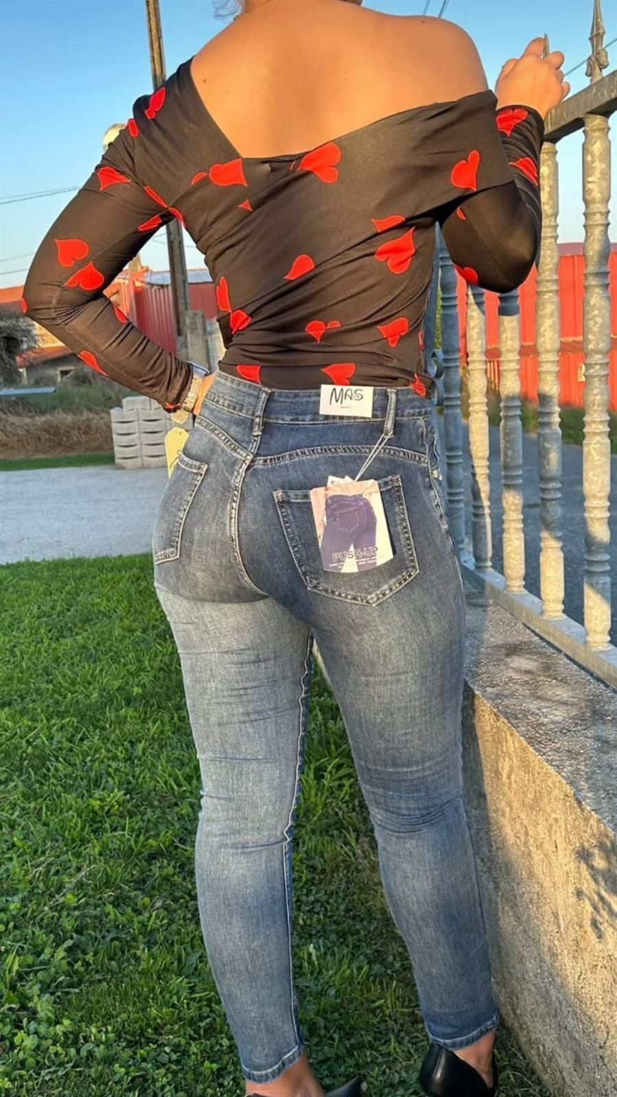 Jeans corazón pedreria - Imagen 2