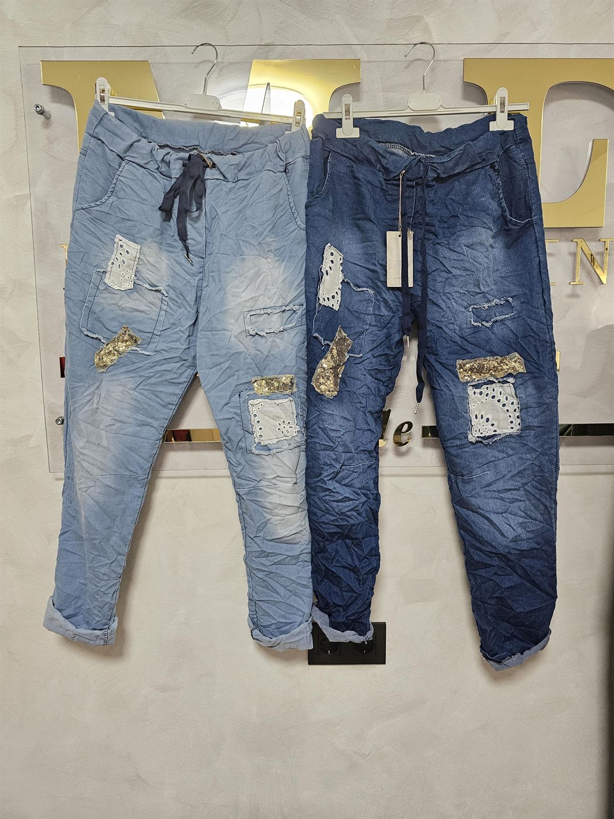 Jogger Vaquero Con Lentejuelas - Imagen 8