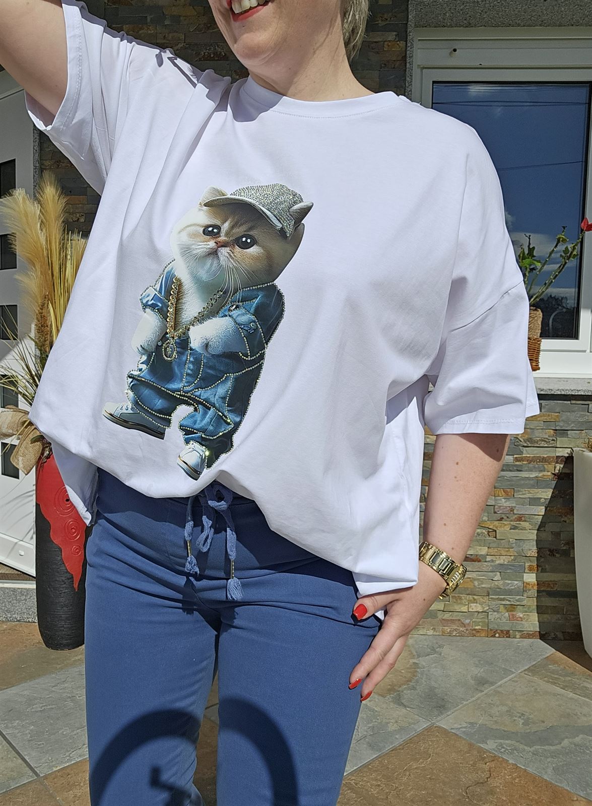 Pantalón Jogger Elástico Azul - Imagen 2