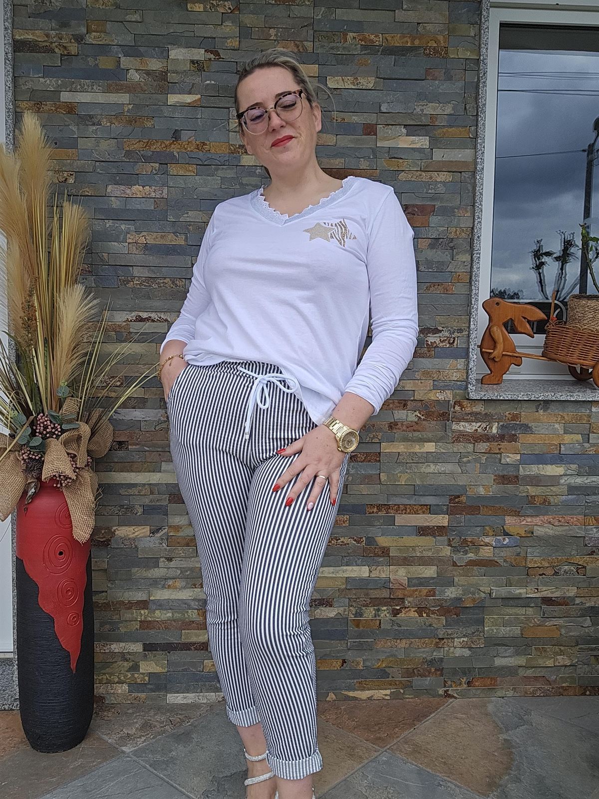 Pantalón Rayas Oscuras - Imagen 1