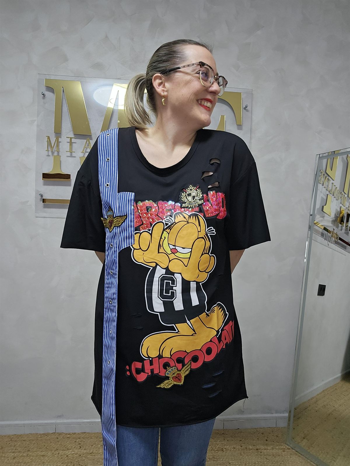 Vestido Garfield Con Lentejuelas - Imagen 2