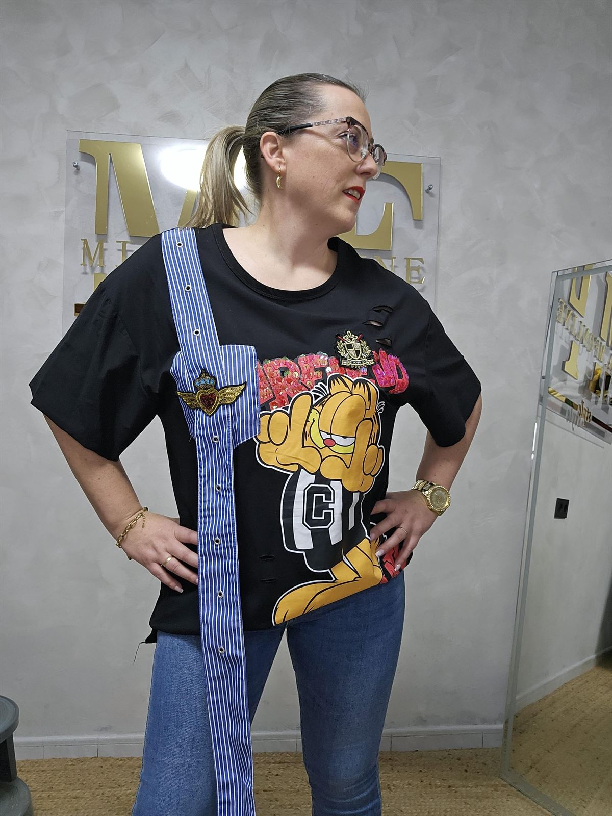 Vestido Garfield Con Lentejuelas - Imagen 10