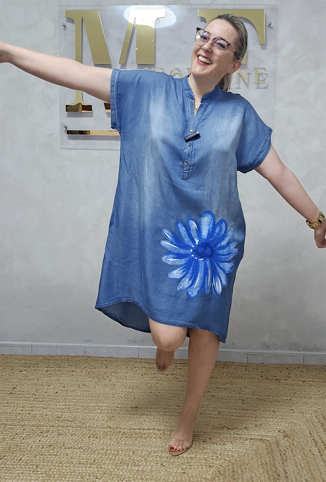 Vestido Lyocell Flor - Imagen 1
